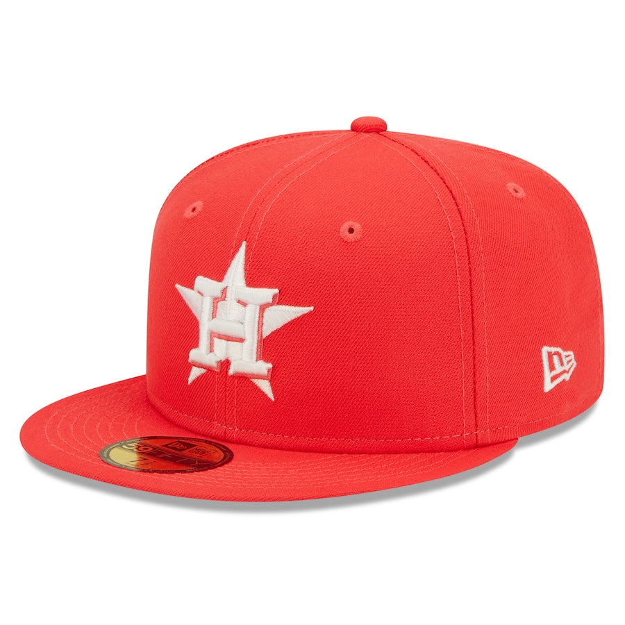 New Era Houston Astros Lava Highlighter Logo 59FIFTY Fitted Hat