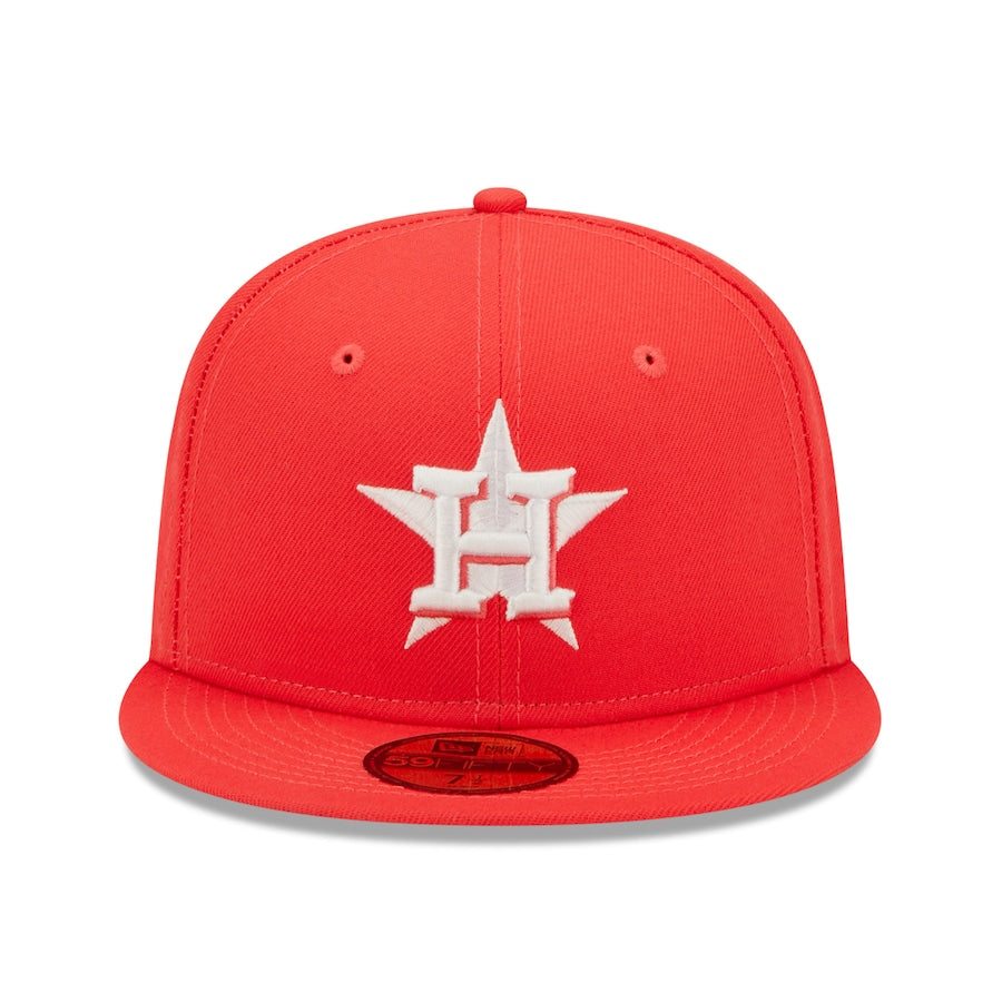 New Era Houston Astros Lava Highlighter Logo 59FIFTY Fitted Hat