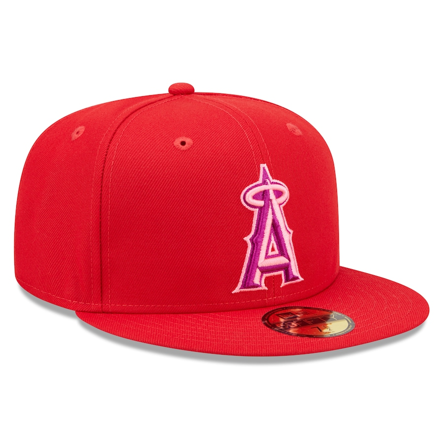 New Era Los Angeles Angels Red Purple Undervisor 59FIFTY Fitted Hat