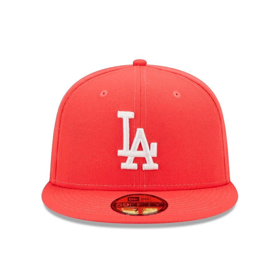 New Era  Los Angeles Dodgers Lava Highlighter Logo 59FIFTY Fitted Hat