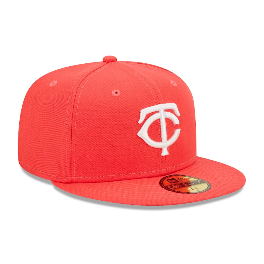New Era Minnesota Twins Lava Highlighter Logo 59FIFTY Fitted Hat