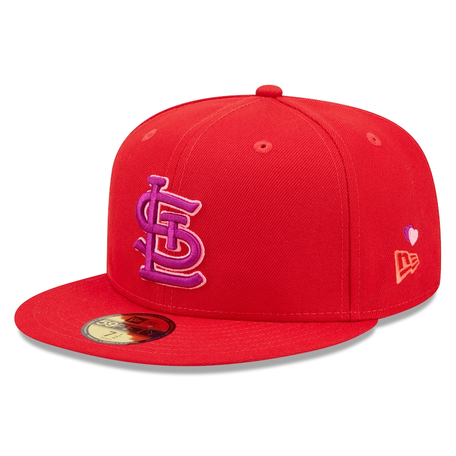 New Era St. Louis Cardinals Red Purple Undervisor 59FIFTY Fitted Hat