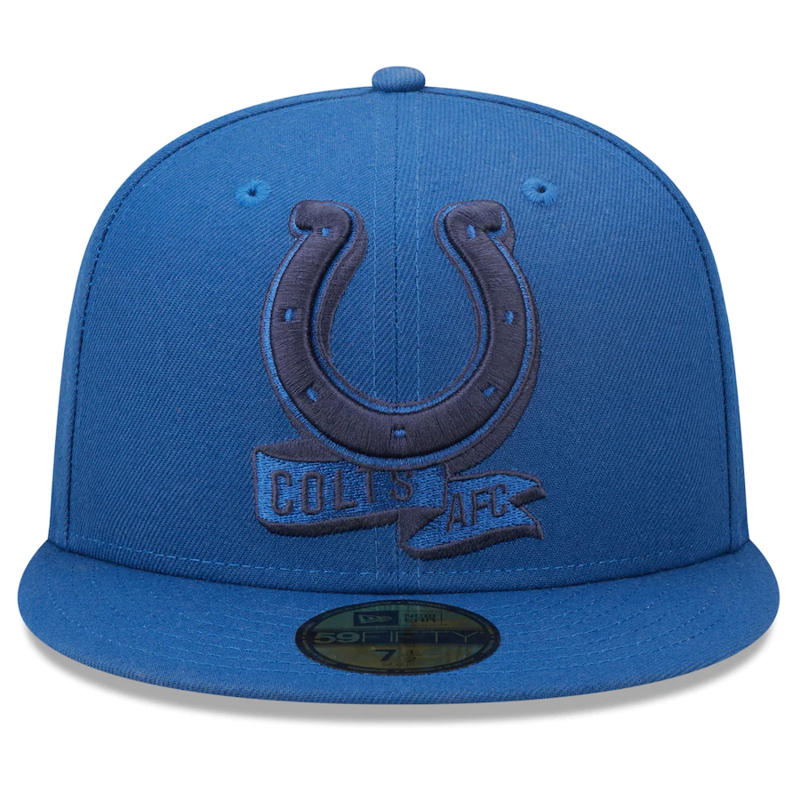 New Era Indianapolis Colts Blue Tonal 2022 Sideline 59FIFTY Fitted Hat