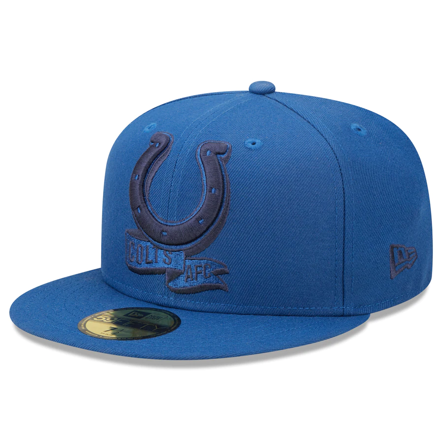 New Era Indianapolis Colts Blue Tonal 2022 Sideline 59FIFTY Fitted Hat