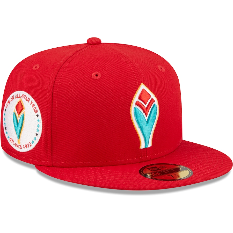 New Era Atlanta Braves 1972 All-Star Game Scarlet/Teal Undervisor 2022 59FIFTY Fitted Hat
