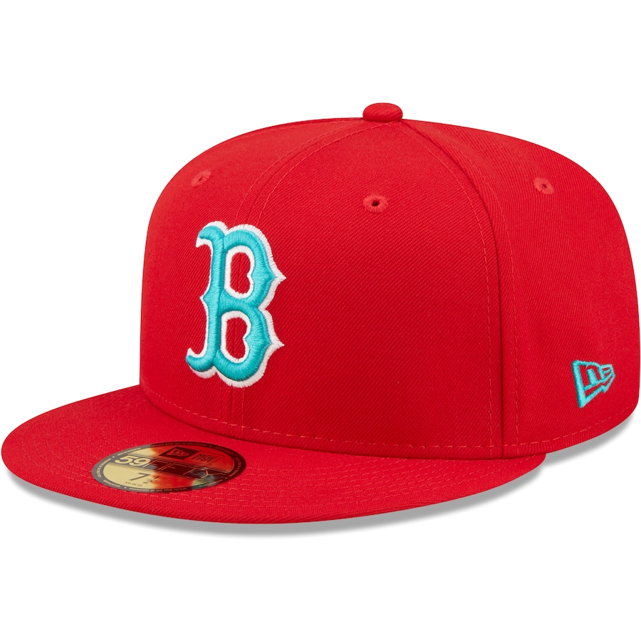 New Era Boston Red Sox 2013 World Series Fall Classic Scarlet/Teal Undervisor 2022 59FIFTY Fitted Hat