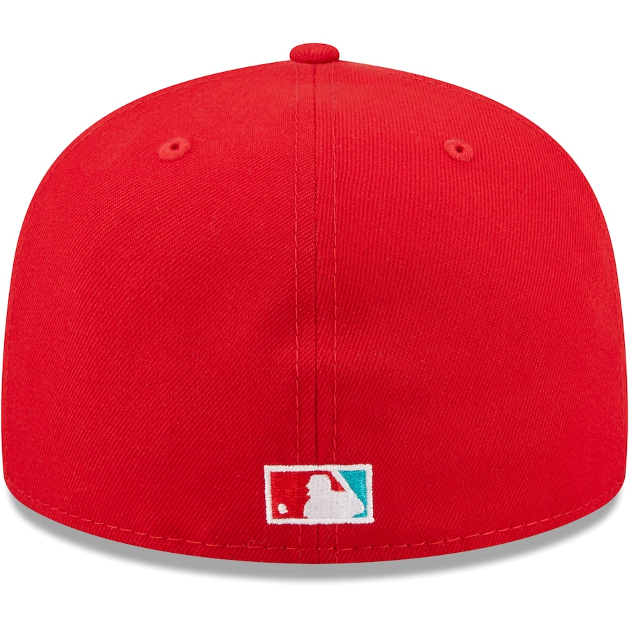 New Era Boston Red Sox 2013 World Series Fall Classic Scarlet/Teal Undervisor 2022 59FIFTY Fitted Hat