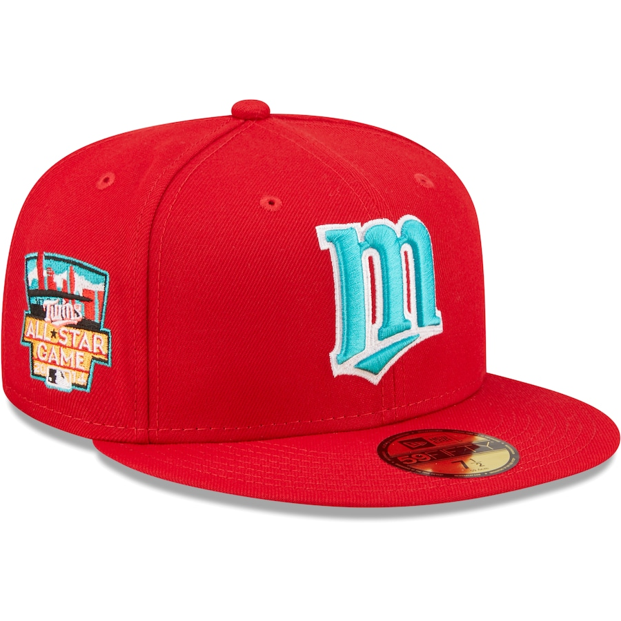 New Era Minnesota Twins 2014 All-Star Game Scarlet/Teal Undervisor 2022 59FIFTY Fitted Hat