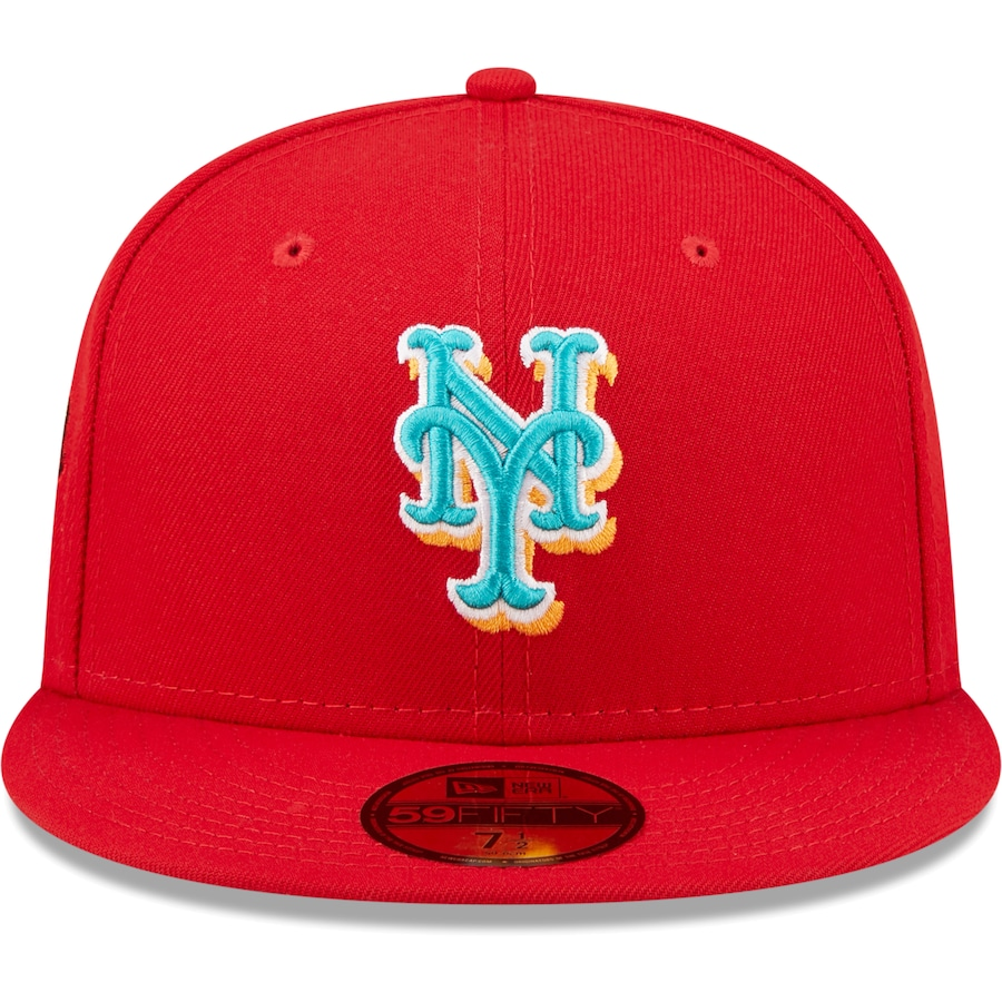 New Era New York Mets 2015 World Series Scarlet/Teal Undervisor 2022 59FIFTY Fitted Hat