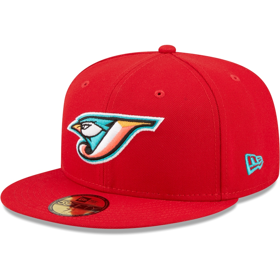 New Era Toronto Blue Jays 30th Season Scarlet/Teal Undervisor 2022 59FIFTY Fitted Hat