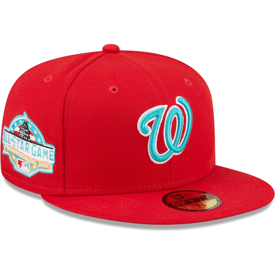 New Era Washington Nationals 2018 All-Star Game Scarlet/Teal Undervisor 2022 59FIFTY Fitted Hat