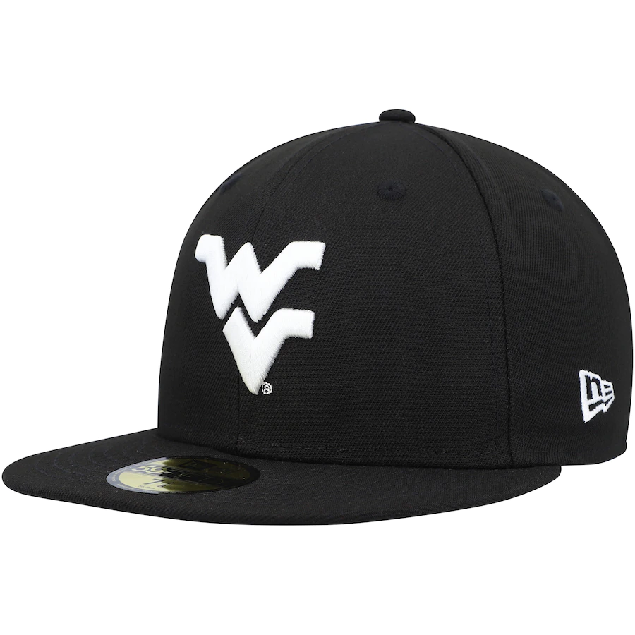 New Era West Virginia Mountaineers Black & White 59FIFTY Fitted Hat