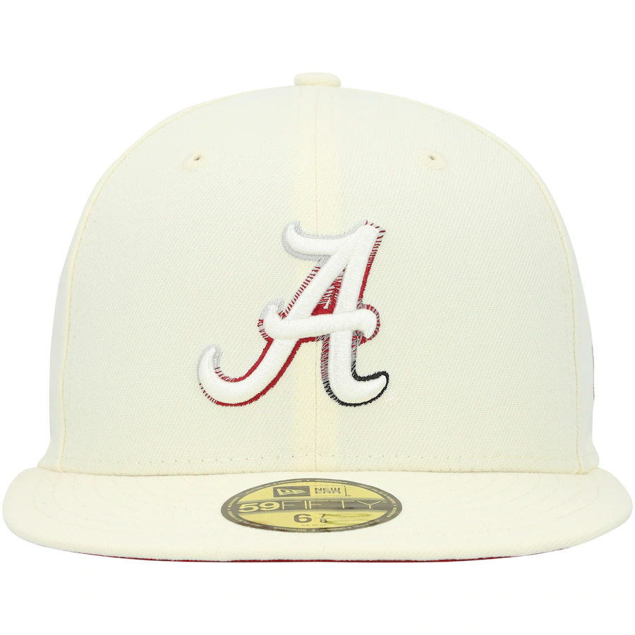 New Era Alabama Crimson Tide Cream Chrome Color Dim 2022 59FIFTY Fitted Hat