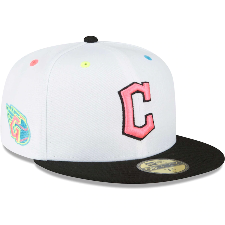 New Era Cleveland Guardians White Neon Eye 59FIFTY Fitted Hat