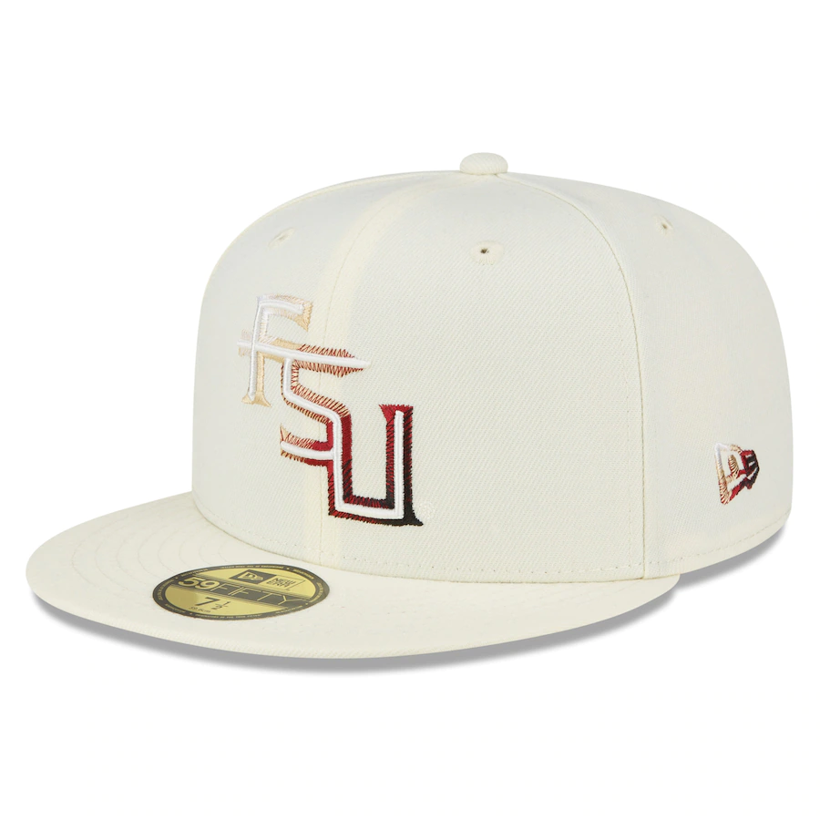 New Era Florida State Seminoles Cream Chrome Color Dim 2022 59FIFTY Fitted Hat