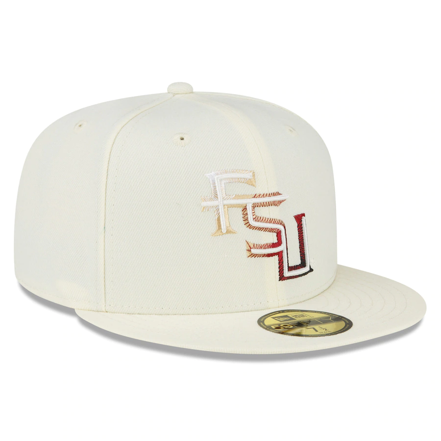 New Era Florida State Seminoles Cream Chrome Color Dim 2022 59FIFTY Fitted Hat