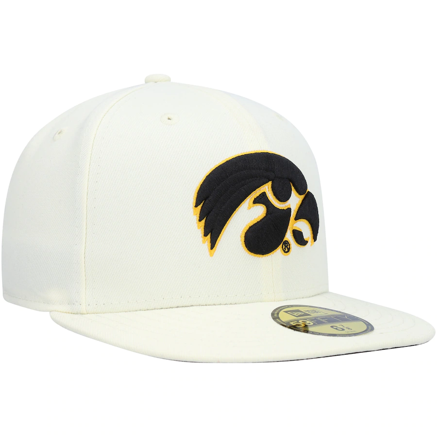 New Era Iowa Hawkeyes Cream Chrome Color Dim 2022 59FIFTY Fitted Hat