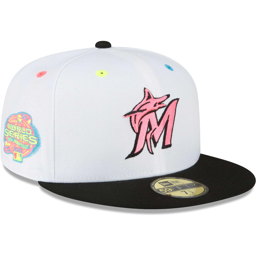 New Era Miami Marlins White Neon Eye 59FIFTY Fitted Hat