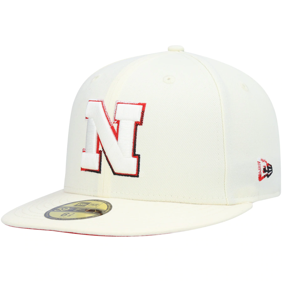 New Era Nebraska Huskers Cream Chrome Color Dim 2022 59FIFTY Fitted Hat