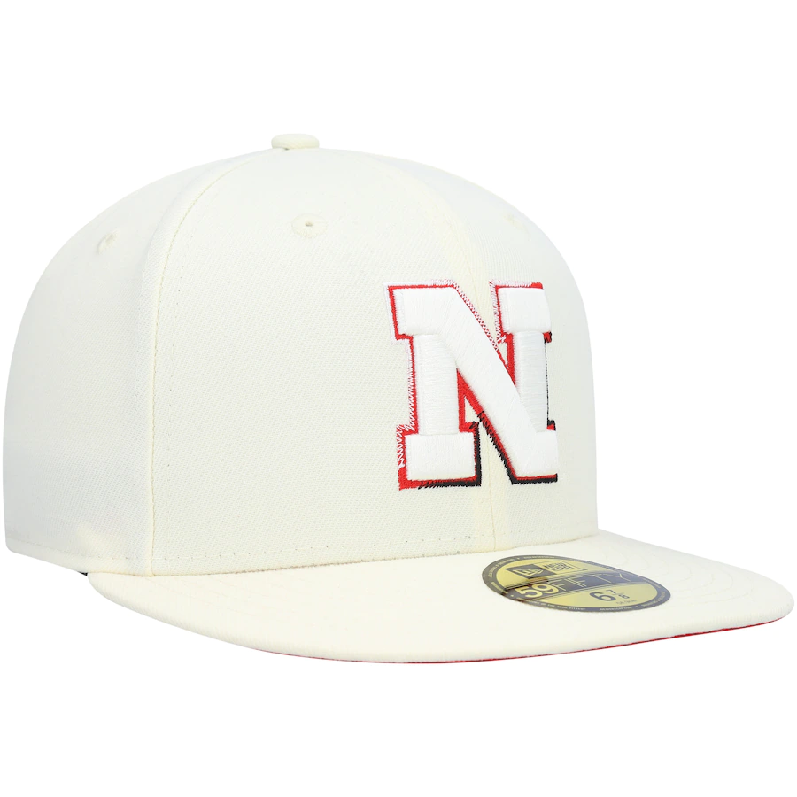New Era Nebraska Huskers Cream Chrome Color Dim 2022 59FIFTY Fitted Hat
