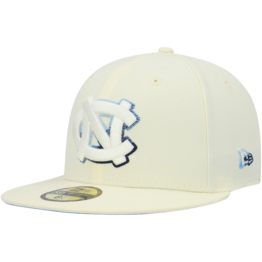 New Era North Carolina Tar Heels Cream Chrome Color Dim 2022 59FIFTY Fitted Hat