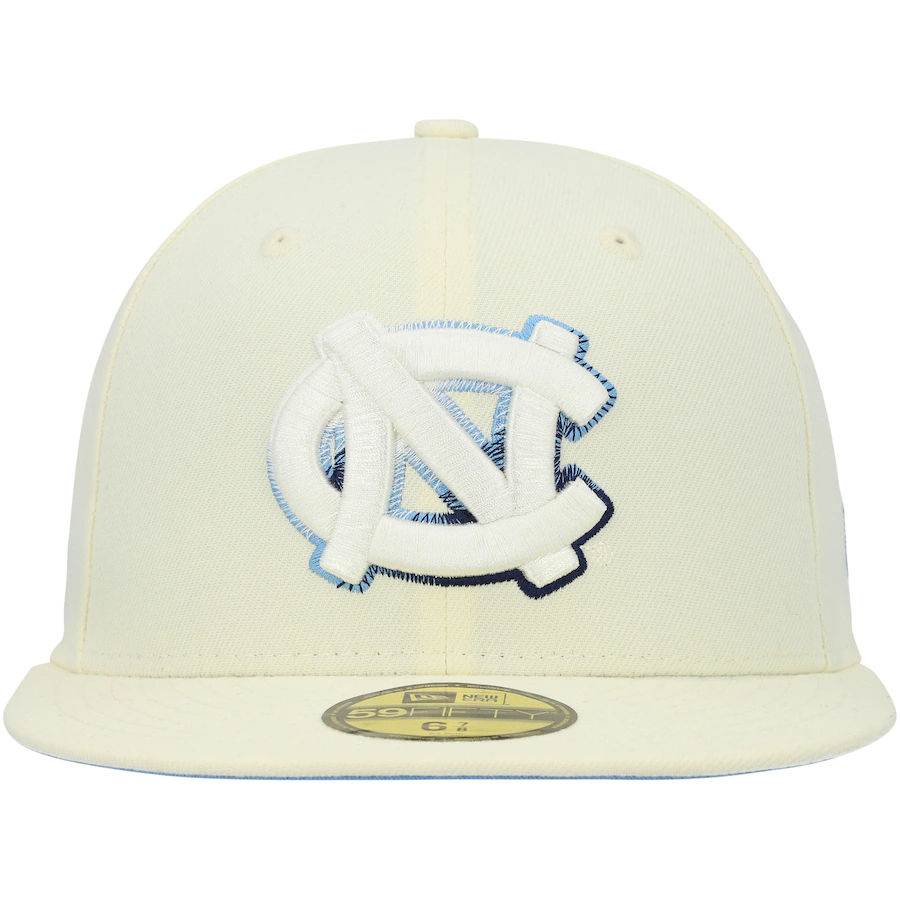 New Era North Carolina Tar Heels Cream Chrome Color Dim 2022 59FIFTY Fitted Hat