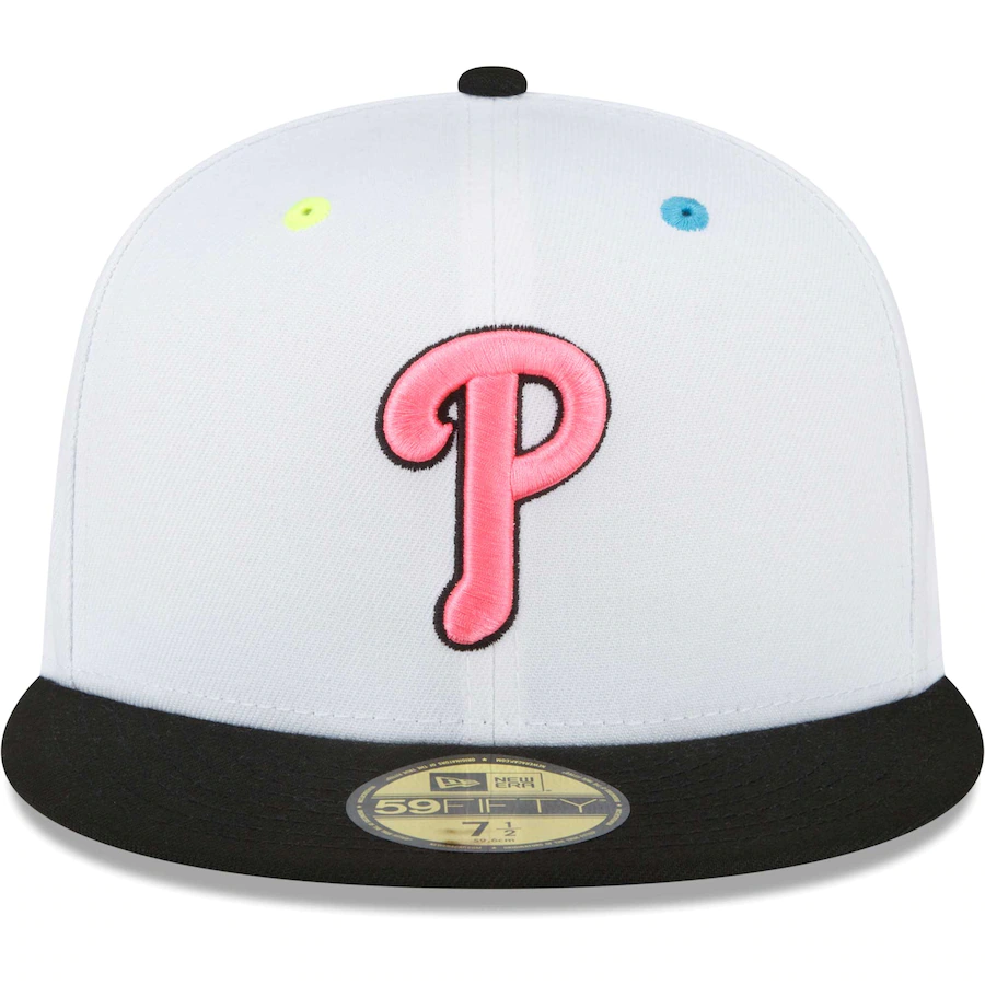 New Era Philadelphia Phillies White Neon Eye 59FIFTY Fitted Hat