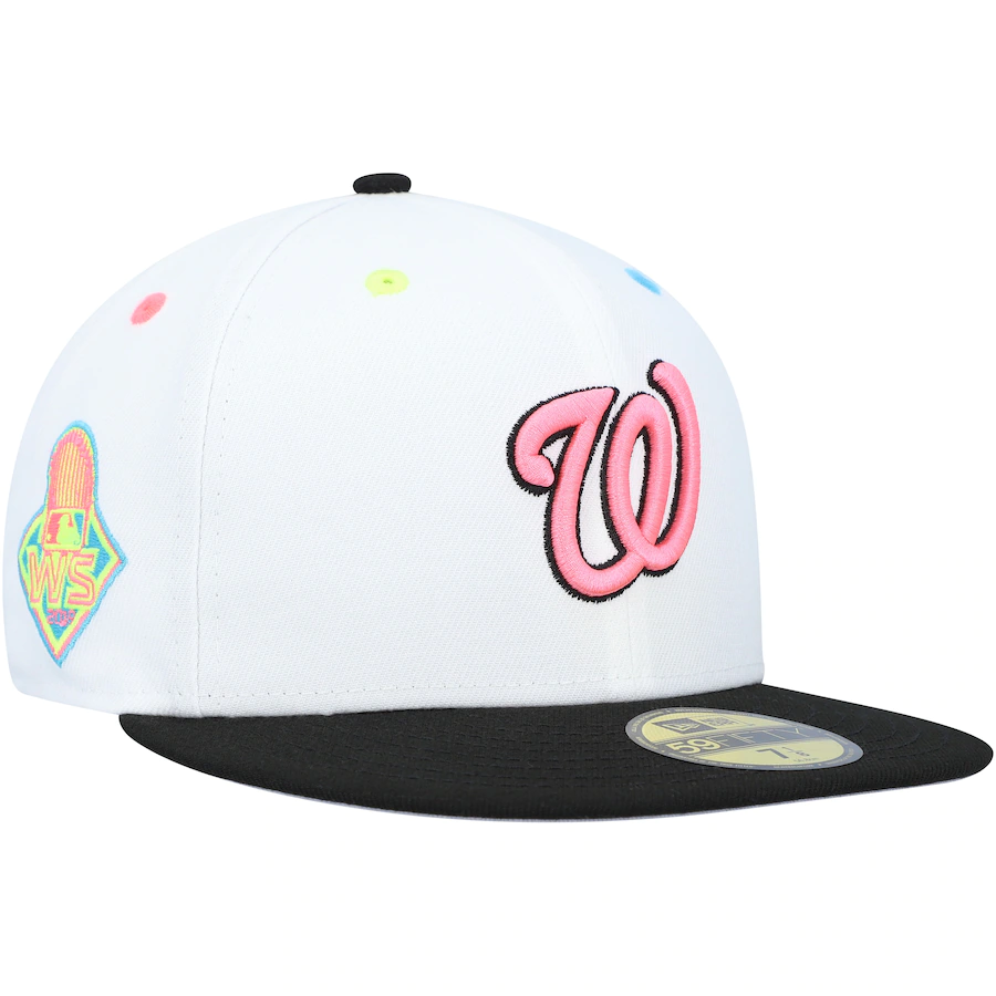 New Era Washington Nationals White 2019 World Series Neon Eye 59FIFTY Fitted Hat