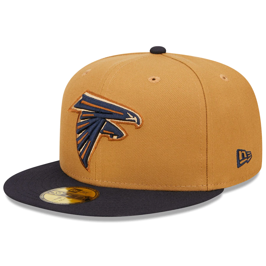 New Era Atlanta Falcons Tan/Navy 50th Season Wheat 59FIFTY Fitted Hat