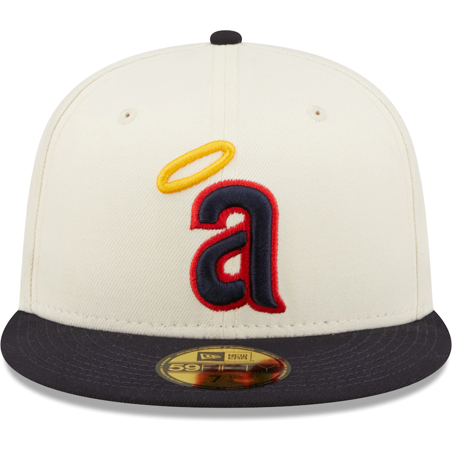 New Era Los Angeles Angels White/Navy Cooperstown Collection 35th Anniversary Chrome 59FIFTY Fitted Hat