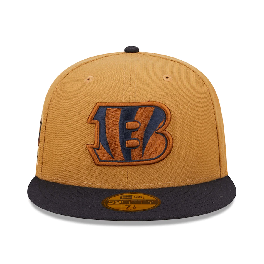 New Era Cincinnati Bengals Tan/Navy 50th Season Wheat 59FIFTY Fitted Hat