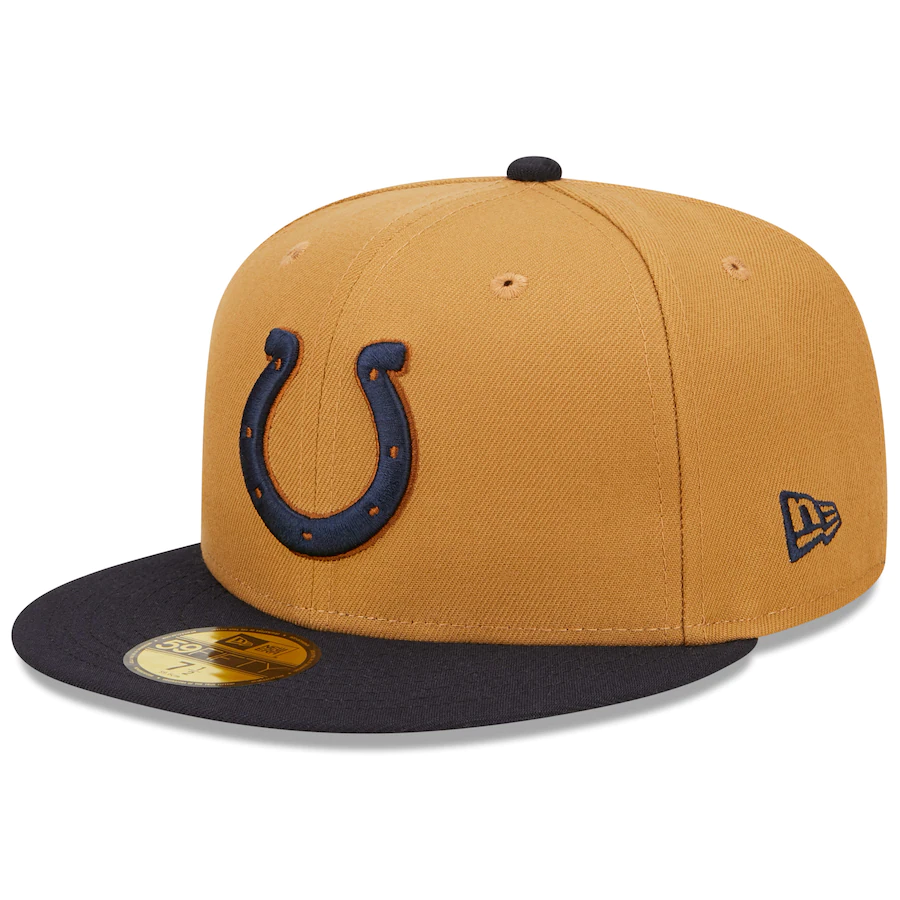 New Era Indianapolis Colts Tan/Navy 30th Season Wheat 59FIFTY Fitted Hat