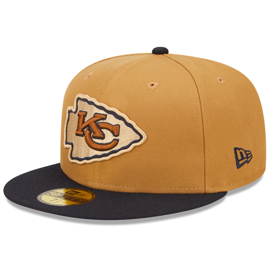 New Era Kansas City Chiefs Tan/Navy 40th Season Wheat 59FIFTY Fitted Hat