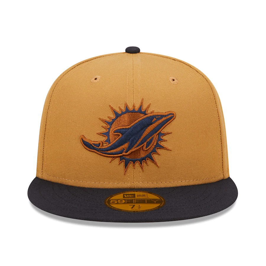 New Era Miami Dolphins Tan/Navy 2004 Pro Bowl Wheat 59FIFTY Fitted Hat