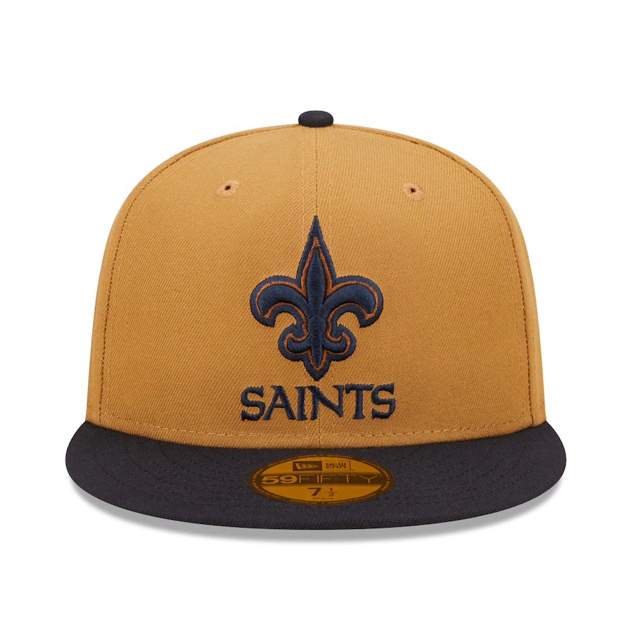 New Era New Orleans Saints Tan/Navy 1980 Pro Bowl Wheat 59FIFTY Fitted Hat