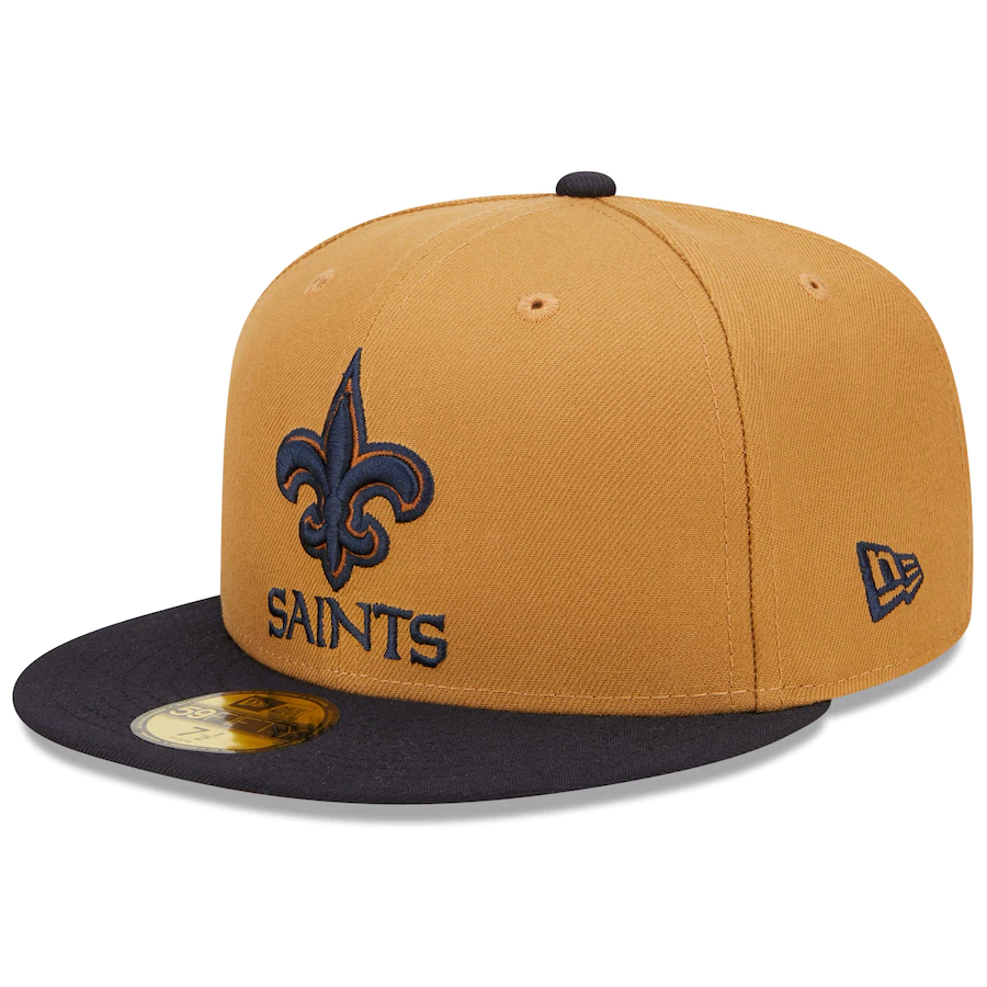New Era New Orleans Saints Tan/Navy 1980 Pro Bowl Wheat 59FIFTY Fitted Hat
