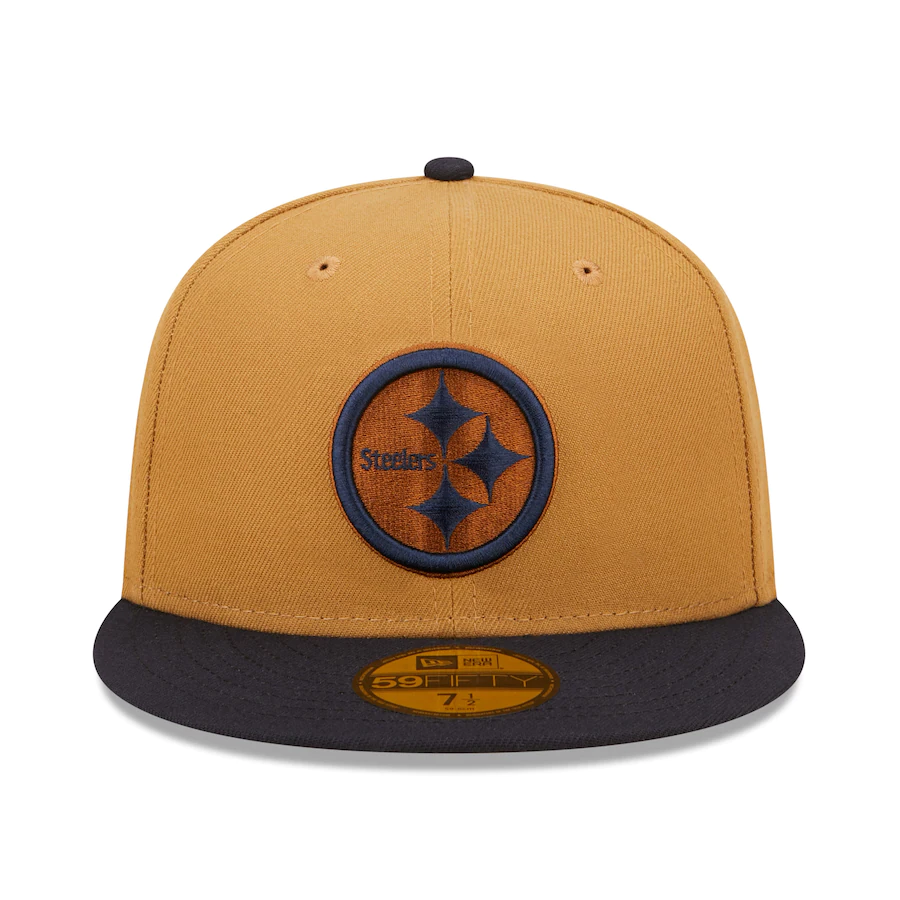 New Era Pittsburgh Steelers Tan/Navy 80th Season Wheat 59FIFTY Fitted Hat