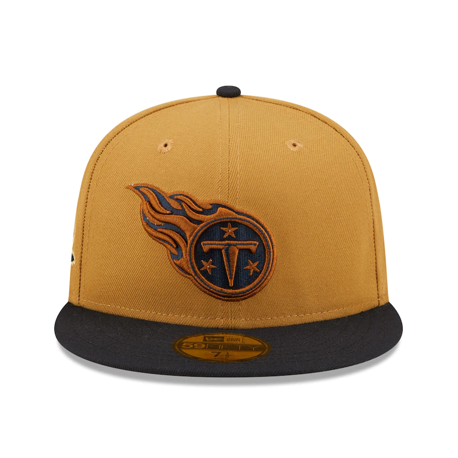 New Era Tennessee Titans Tan/Navy 10th Anniversary Wheat 59FIFTY Fitted Hat