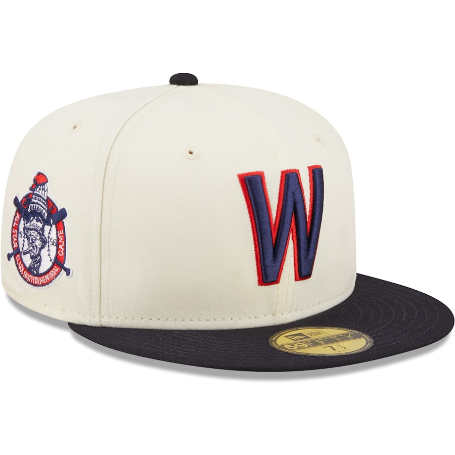 New Era Washington Senators White/Navy Cooperstown Collection 1956 All-Star Game Chrome 59FIFTY Fitted Hat