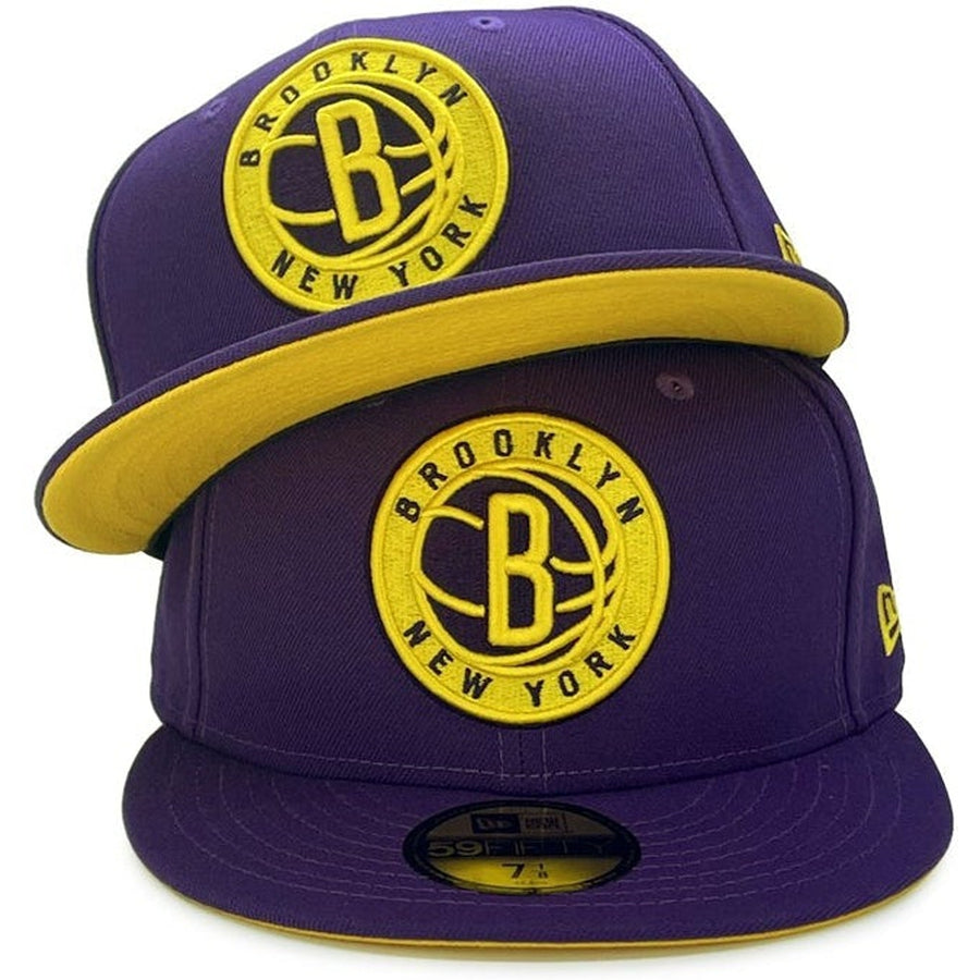 New Era Brooklyn Nets Purple Yellow UV 59FIFTY Fitted Hat