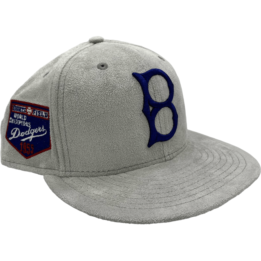 New Era x Pro Image Sports Brooklyn Dodgers Gray Metallic Suede 59FIFTY Fitted Hat