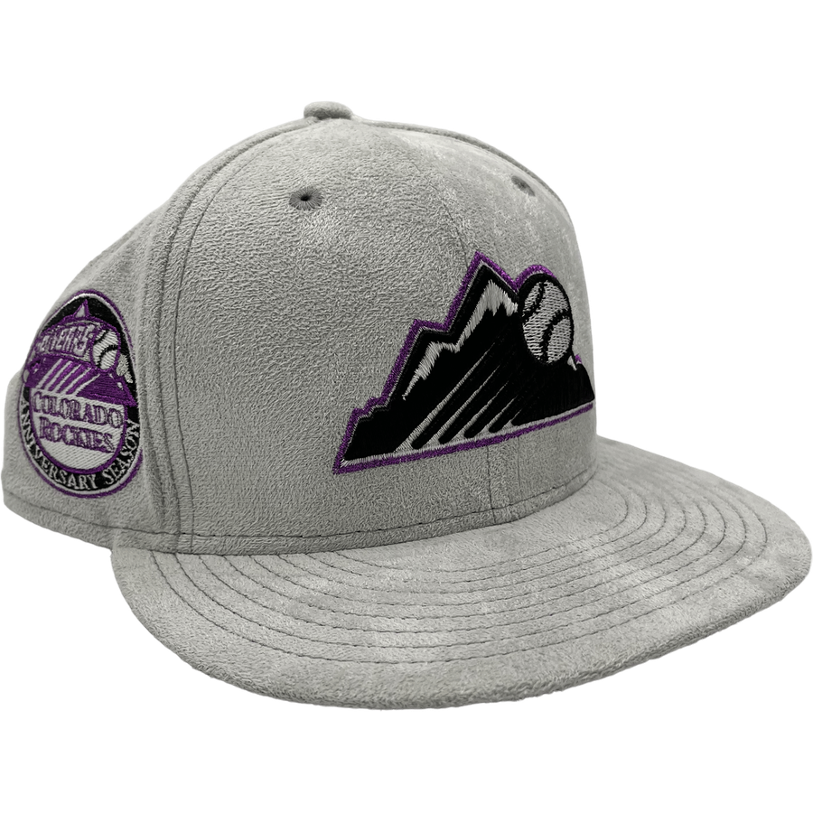 New Era x Pro Image Sports Colorado Rockies Gray Metallic Suede 59FIFTY Fitted Hat