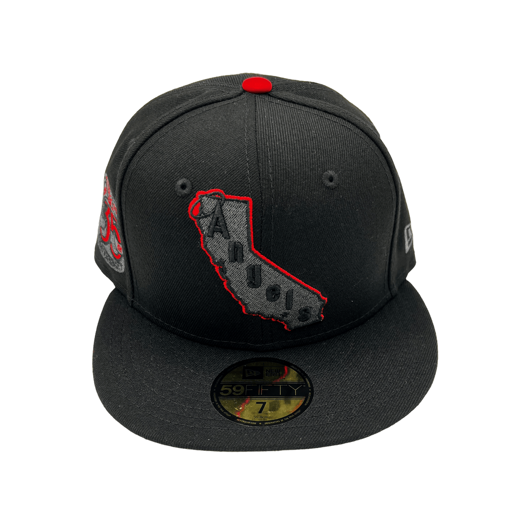 New Era Los Angeles Angels Black Metallic Side Patch 59FIFTY Fitted Hat