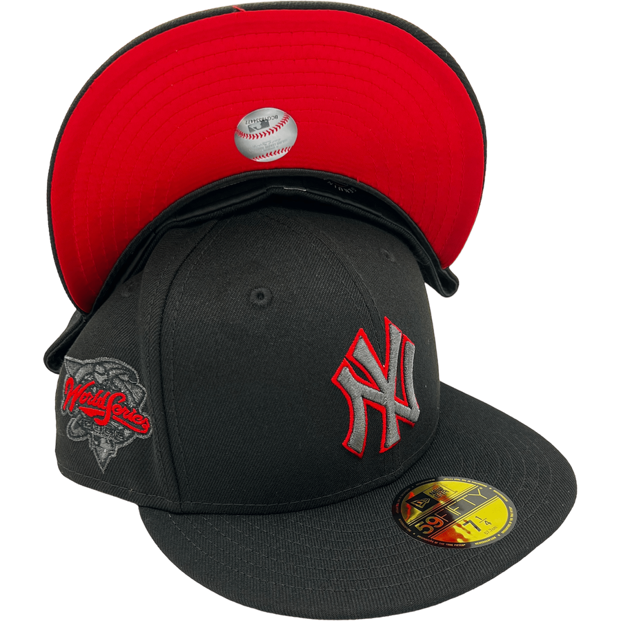 red fitted cap
