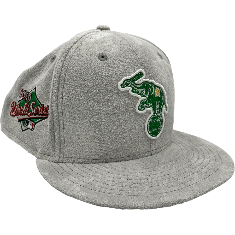 New Era x Pro Image Sports Oakland Athletics Gray Metallic Suede 59FIFTY Fitted Hat