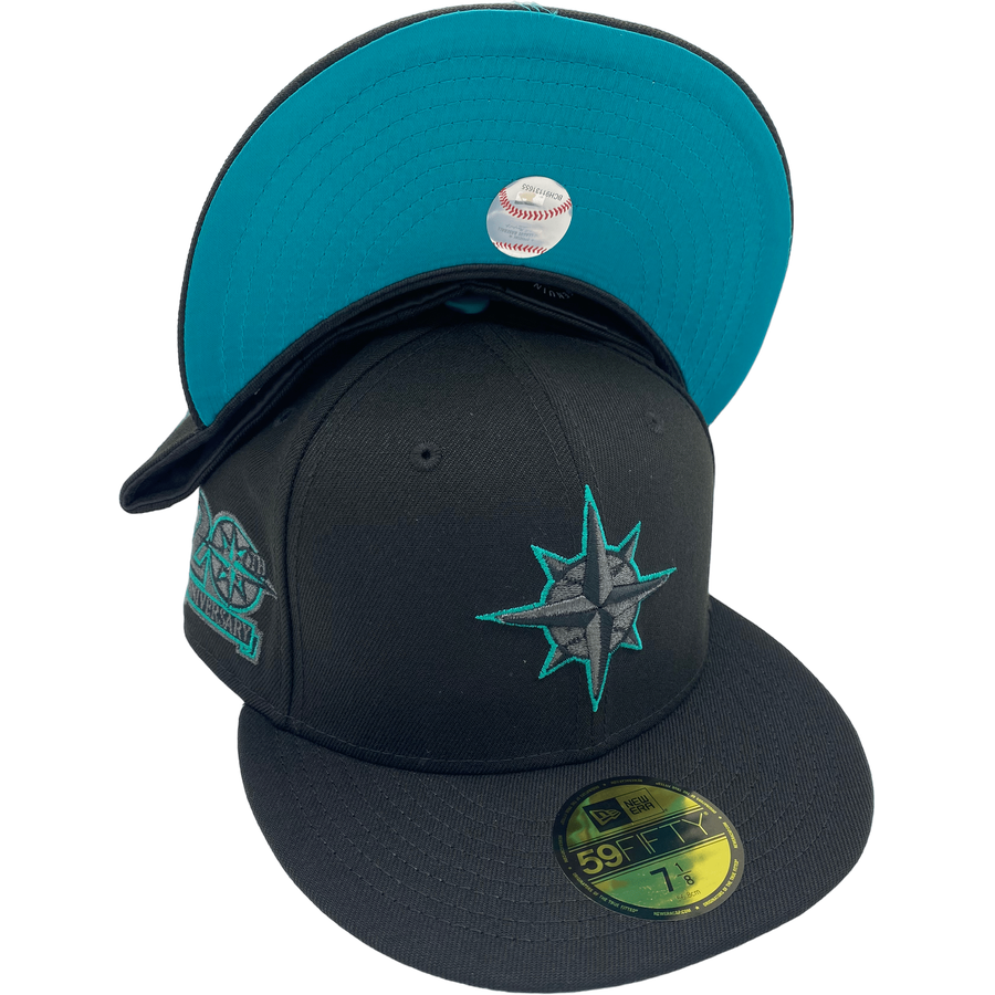 New Era Seattle Mariners Black Metallic Side Patch 59FIFTY Fitted Hat