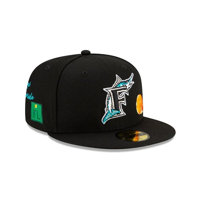 New Era Black Florida Marlins City Transit 59FIFTY Fitted Hat