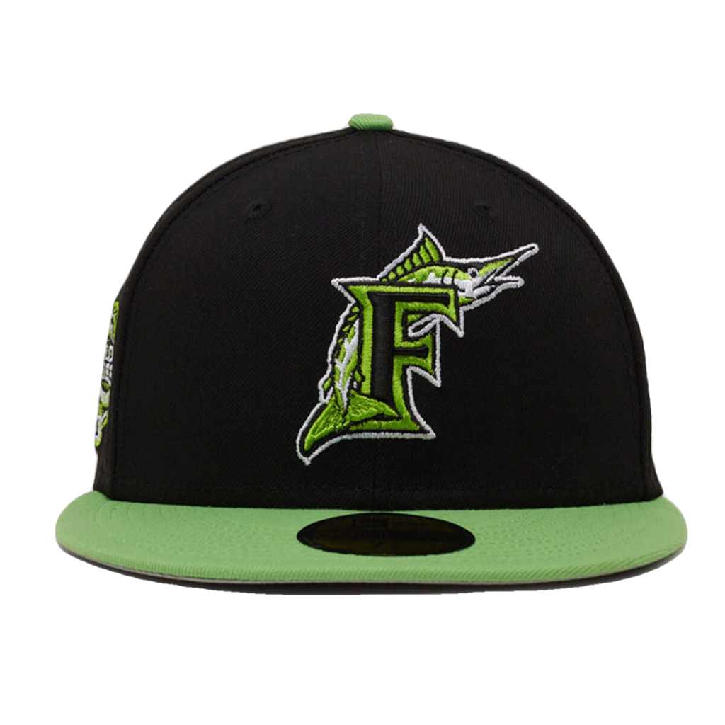 New Era Snipes x Black Men Heal Florida Marlins Black/Lime Green 59FIFTY Fitted Hat