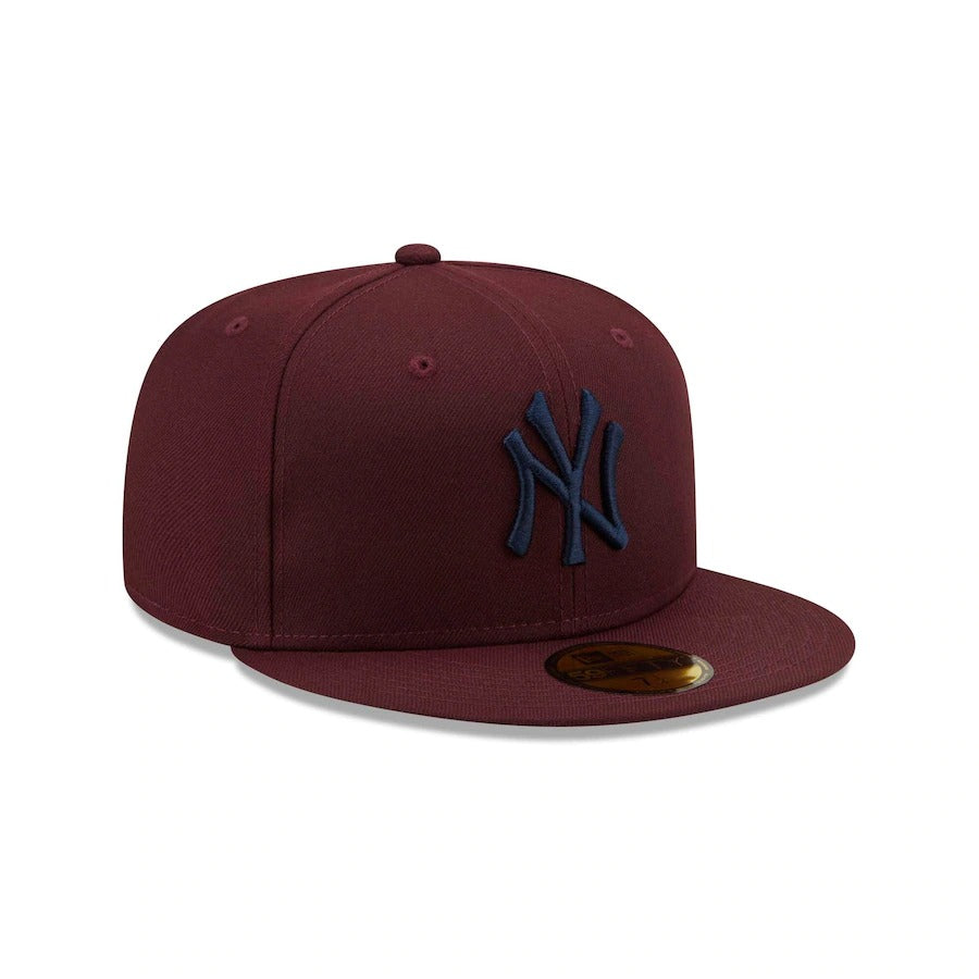 New Era New York Yankees Wine/Navy League Essential 59FIFTY Fitted Hat