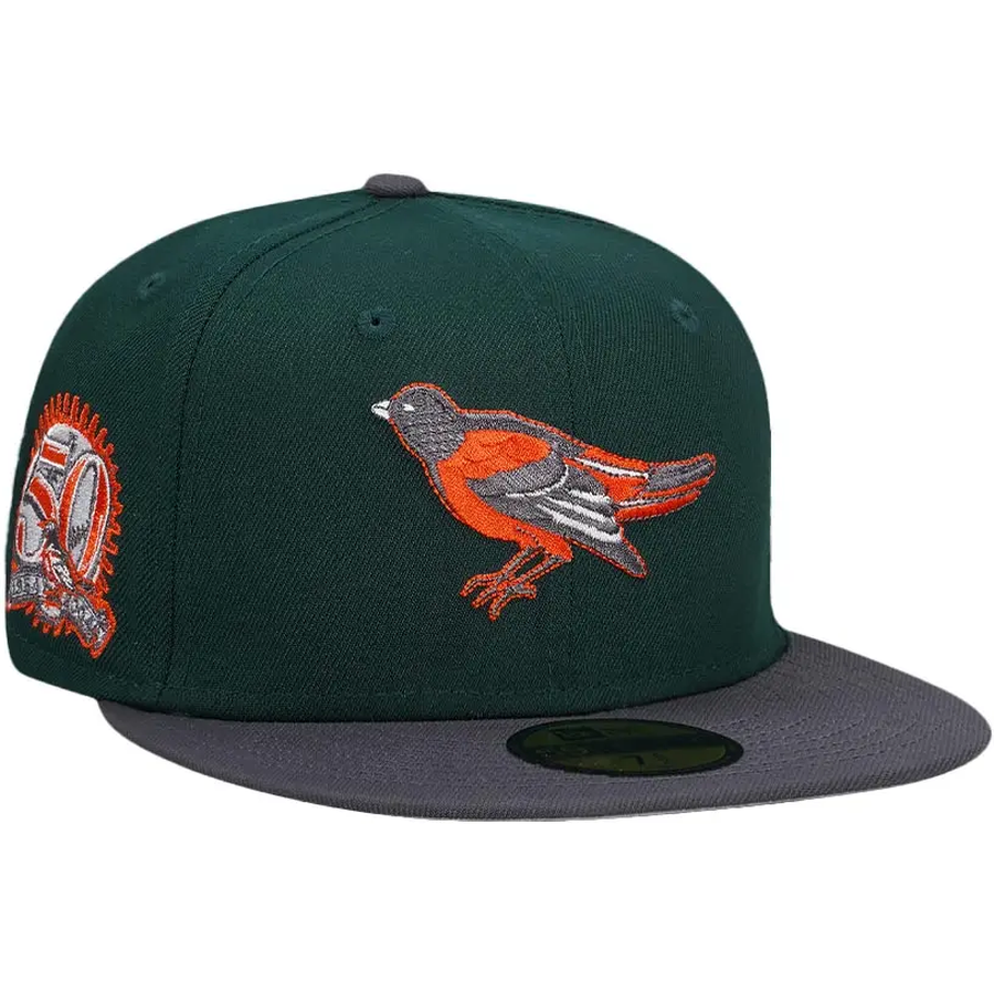 New Era Baltimore Orioles 50th Anniversary Green Misty Two Tone 59FIFTY Fitted Hat